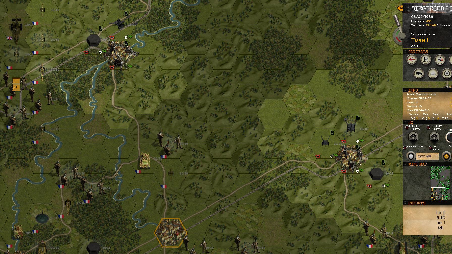 A screenshot of our Siegfried Line map
